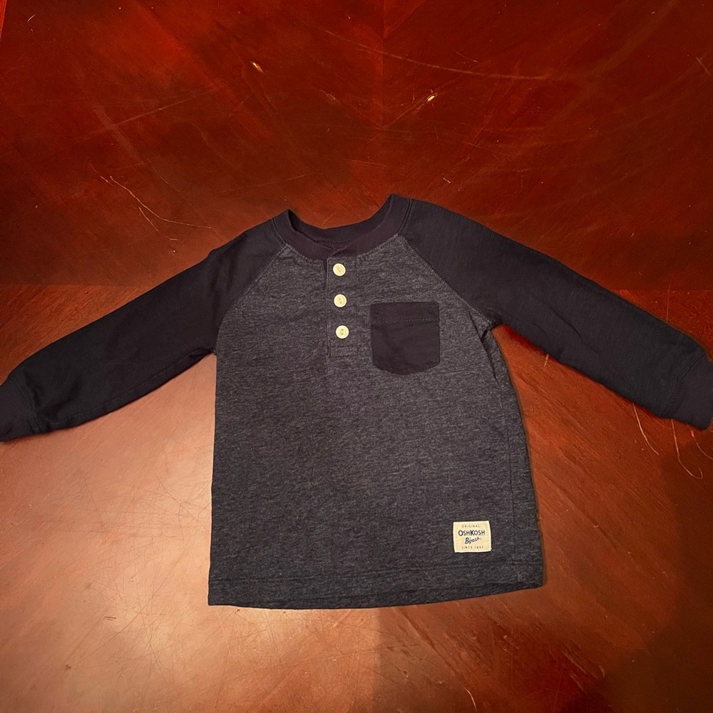 OshKosh B'gosh Navy Two-Tone Long-Sleeve Henley
